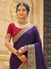 Women's Cotton Blend Beige Woven Design Designer Saree With Blouse Piece-MYSHA82303