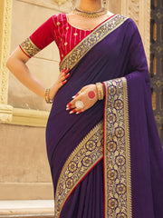 Women's Cotton Blend Beige Woven Design Designer Saree With Blouse Piece-MYSHA82303