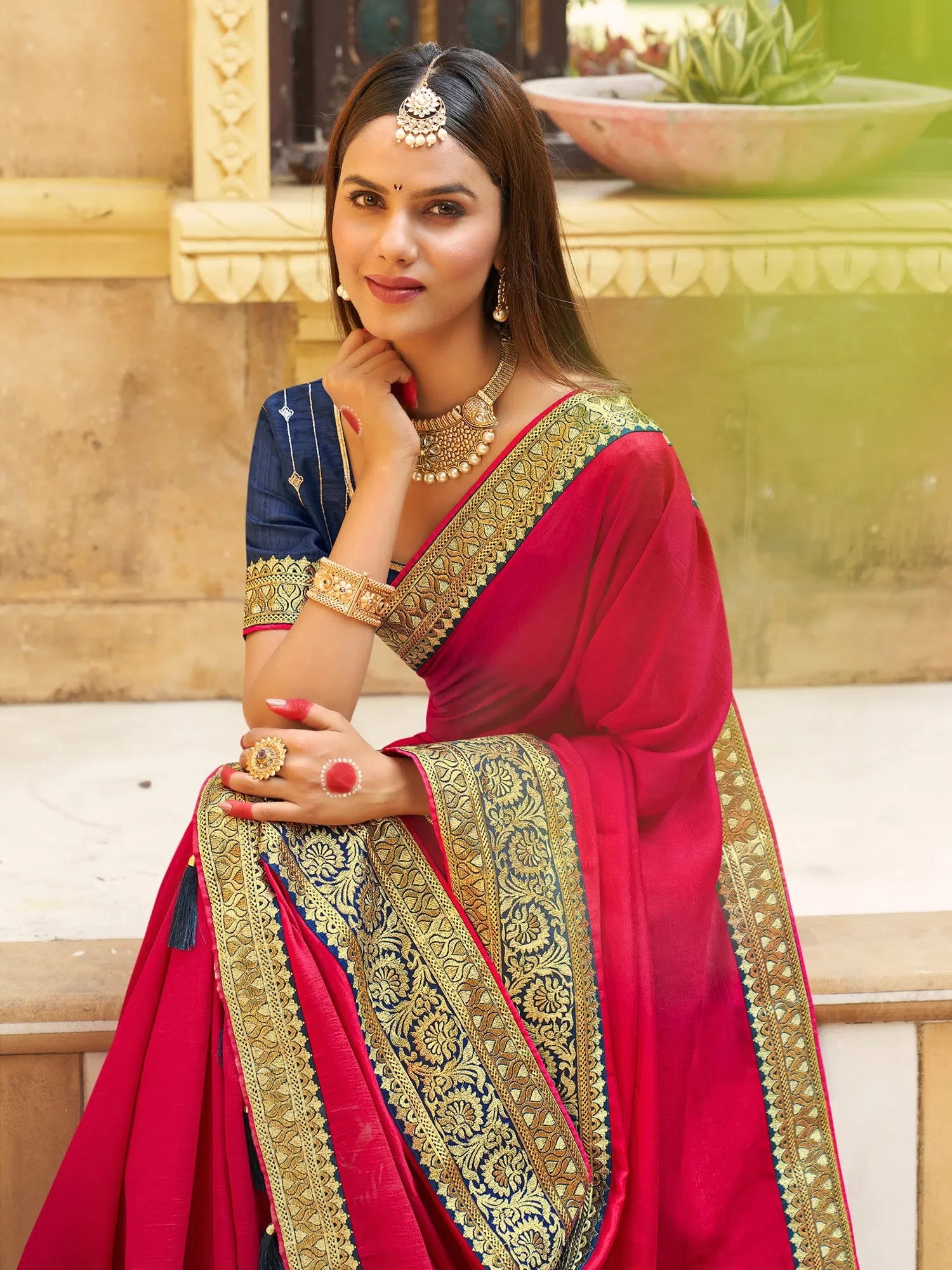 Navy Blue Designer Saree - Indian Sarees Online