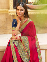 Women's Cotton Blend Light Green Woven Design Designer Saree With Blouse Piece-MYSHA82304