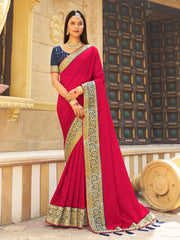 Women's Cotton Blend Light Green Woven Design Designer Saree With Blouse Piece-MYSHA82304