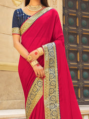 Women's Cotton Blend Light Green Woven Design Designer Saree With Blouse Piece-MYSHA82304