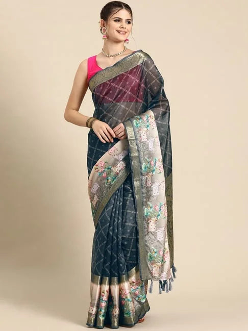 Geometric Polyester Saree | Indian Sari Style