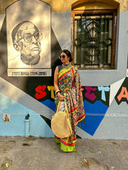 Mysore Silk Digital Print MultiColour Saree With Unstiched Blouse Piece-MPHMS-15-MULTI