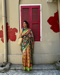 Mysore Silk Digital Print MultiColour Saree With Unstiched Blouse Piece-MPHMS-15-MULTI