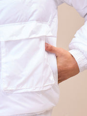 Men White Fur Collar Puffer Jacket-MSJCKT60282