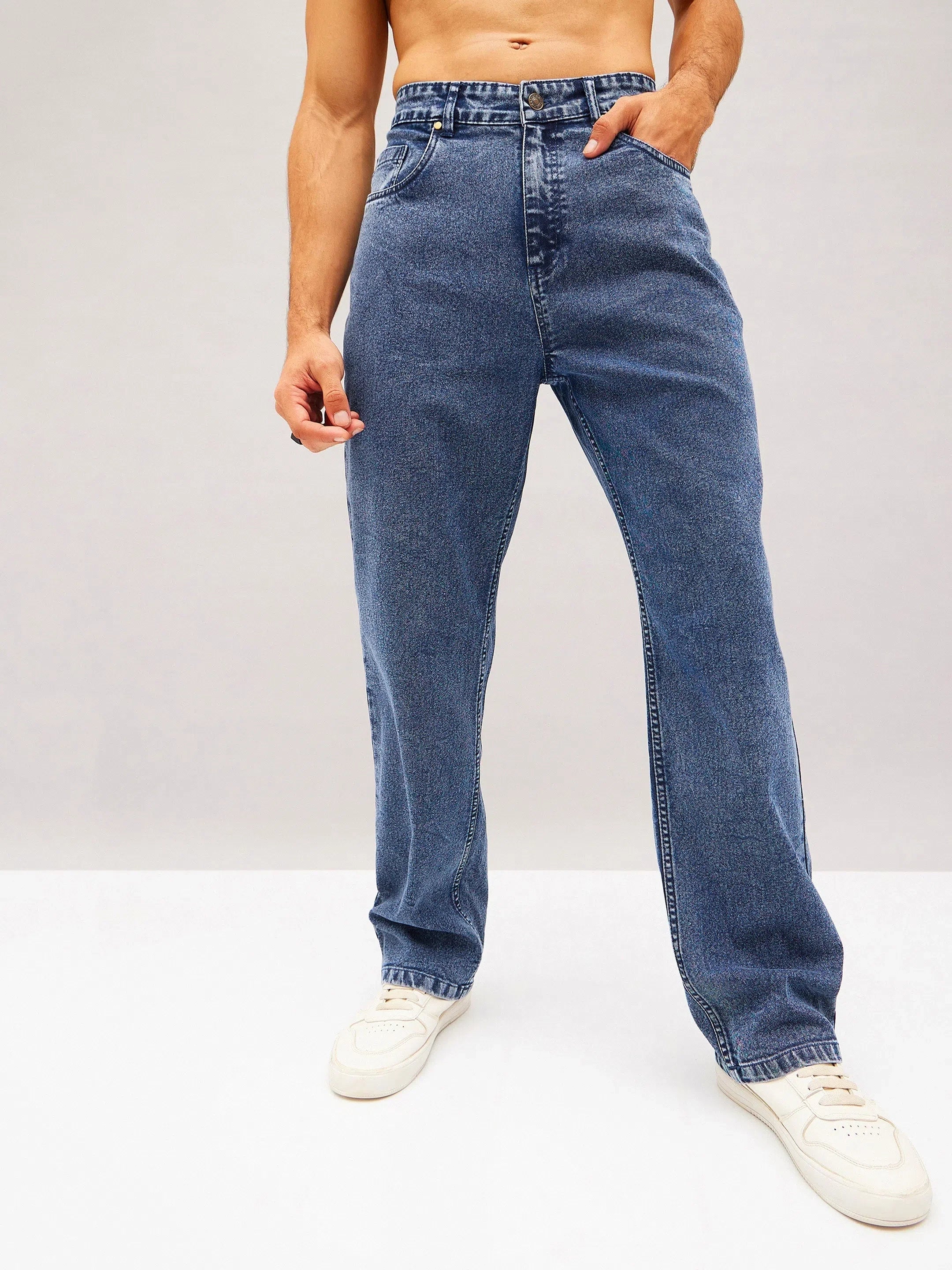 Men's Blue Relax Fit Jeans | Stylish Cargo Jeans