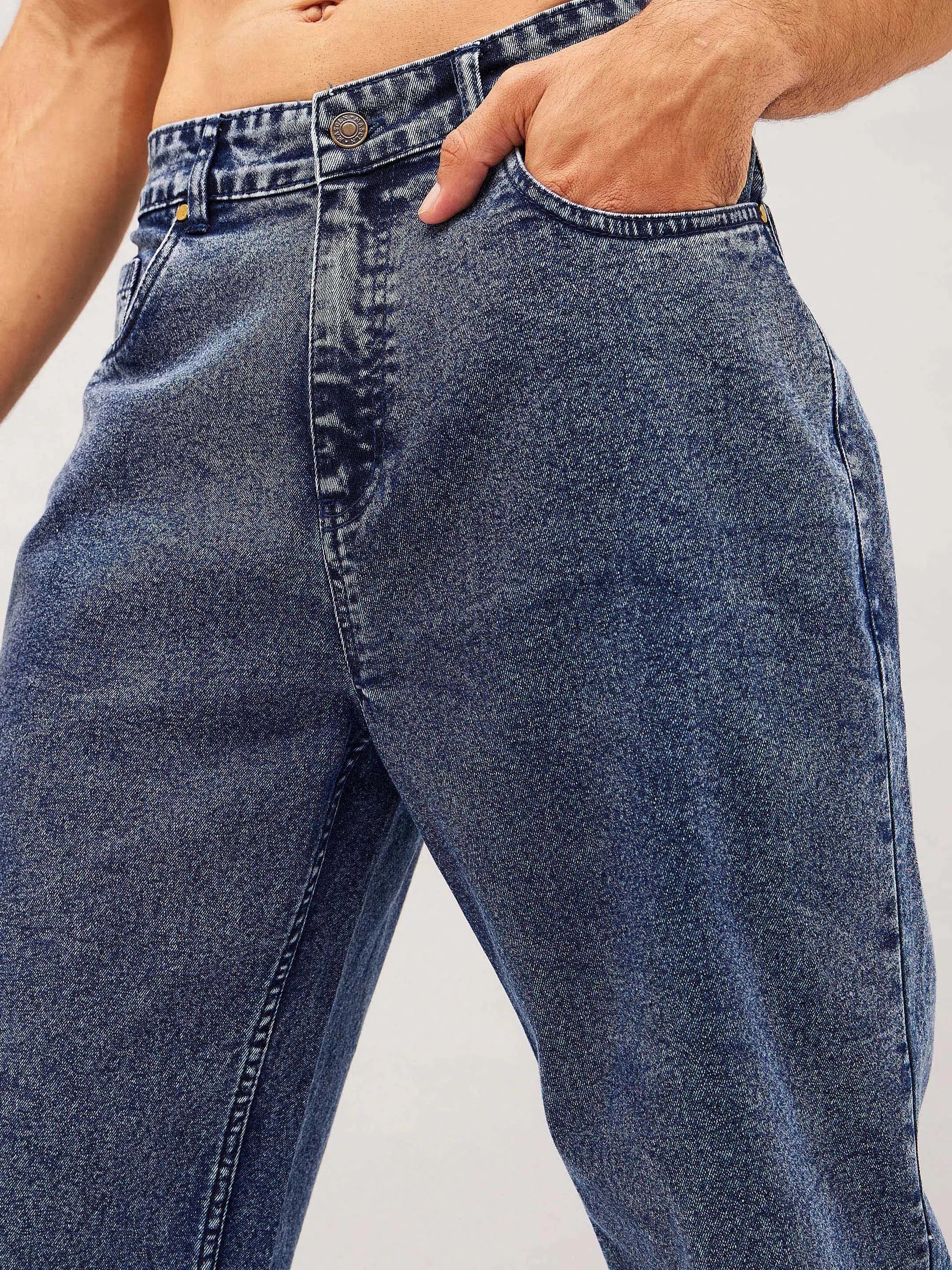 Men's Blue Relax Fit Jeans | Stylish Cargo Jeans