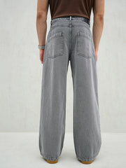 Men Light Grey Basic Wide Leg Jeans-MSJEAN0740