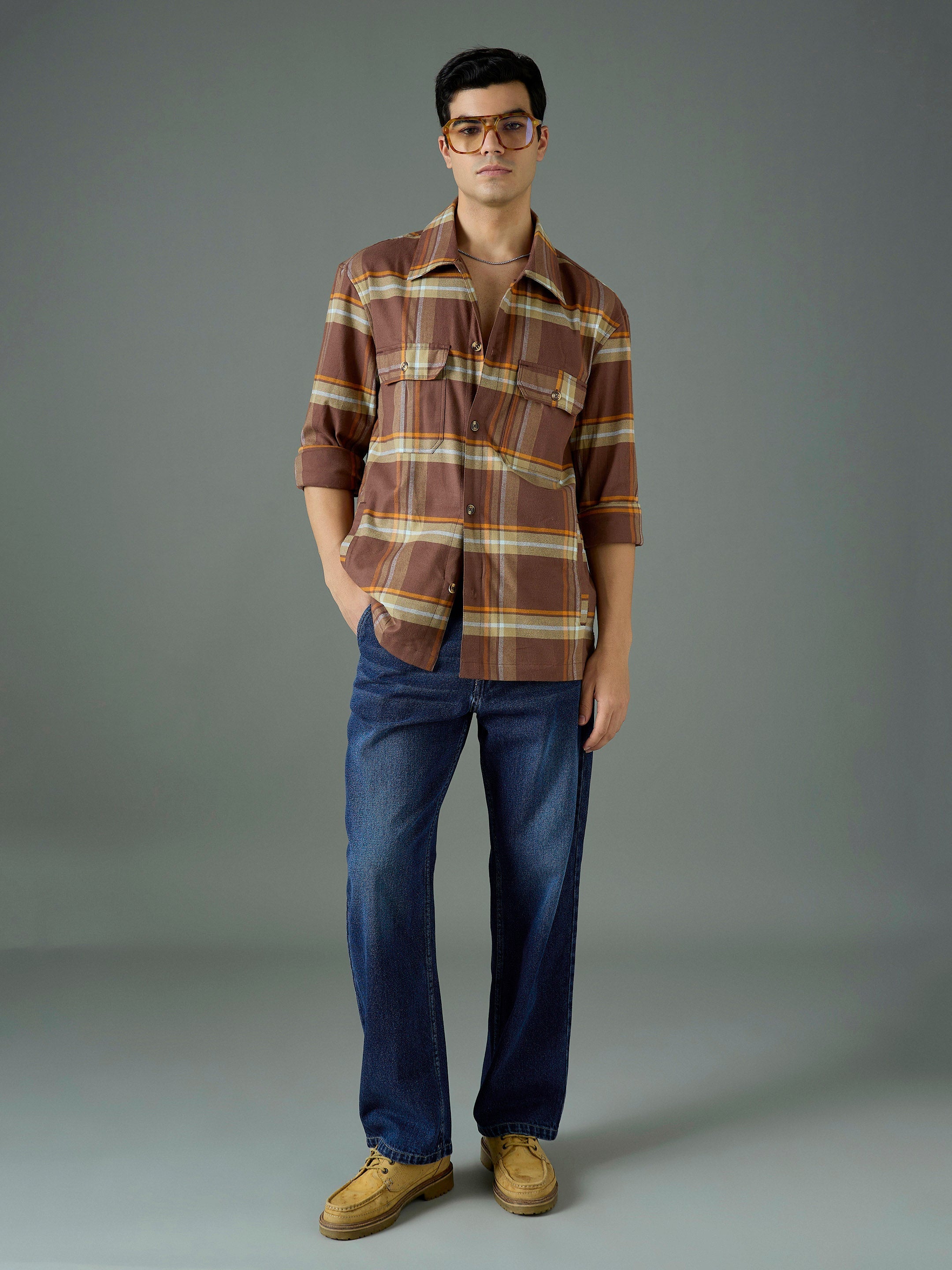 Men Navy Blue Wash Front Belted Relax Fit Jeans-MSJEAN0844