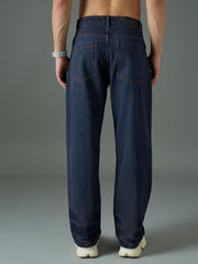 Men Blue Wash Relax Fit Basic Jeans-MSJEAN0845