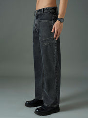 Men Grey Wash Front pocket Relax Fit Jeans-MSJEAN0848