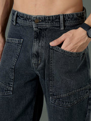 Men Grey Wash Front pocket Relax Fit Jeans-MSJEAN0848