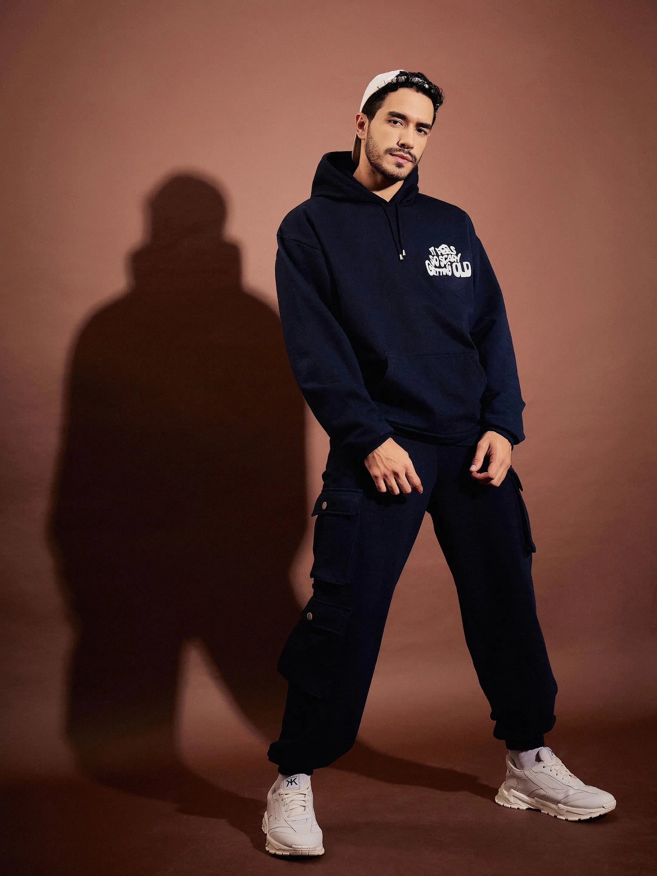 Wholesale Men Navy Utility Pockets Oversized Joggers
