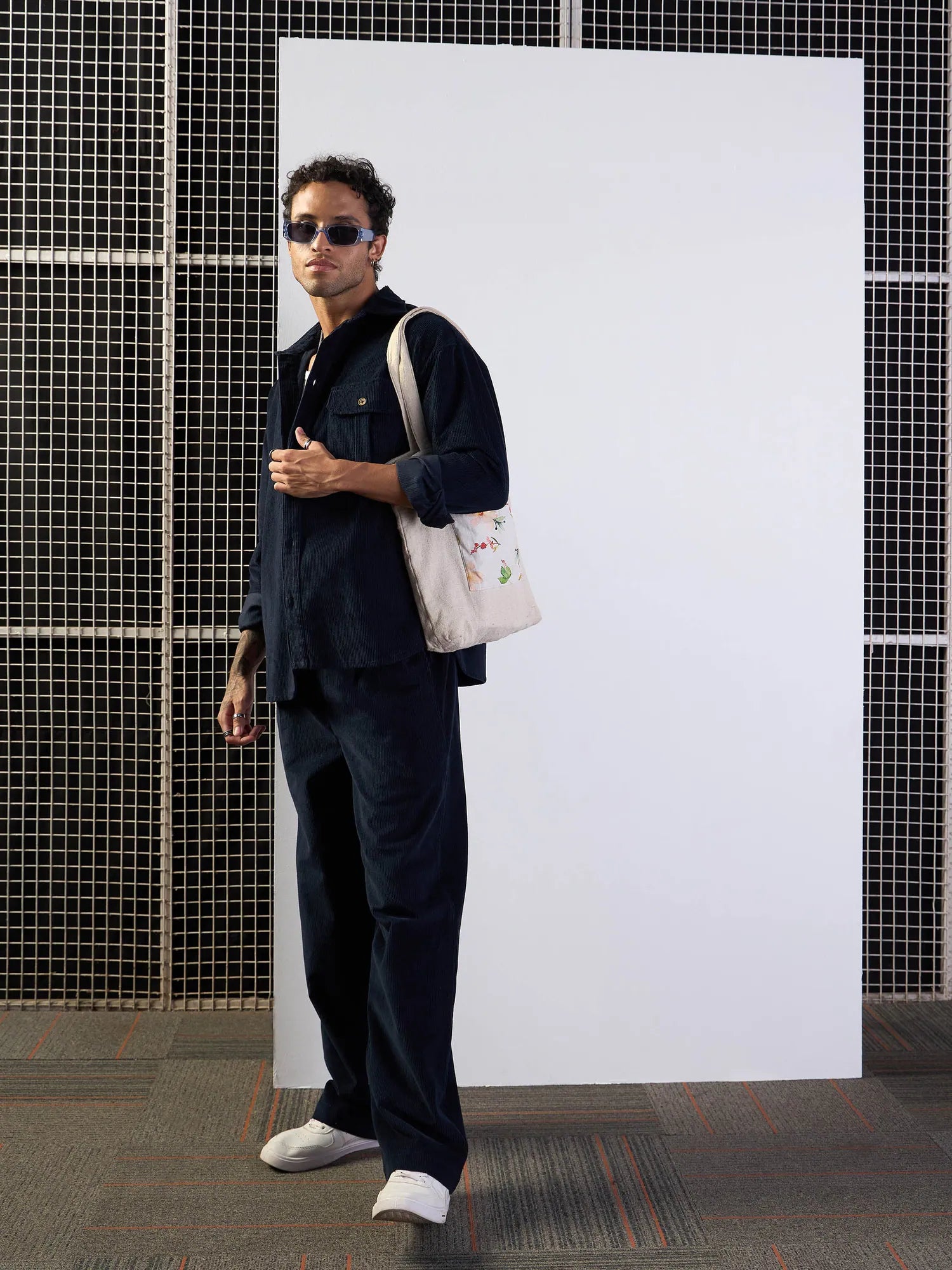 Navy Corduroy Cotton Pants - Mens Formal Trousers & More