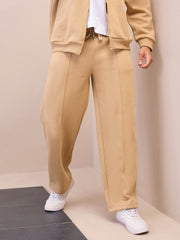 Men Beige Pintuck Oversize Sweatpants-MSPANT51021