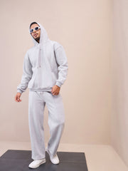 Men Grey Pintuck Oversize Sweatpants-MSPANT51022
