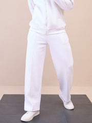 Men White Pintuck Oversize Sweatpants-MSPANT51023