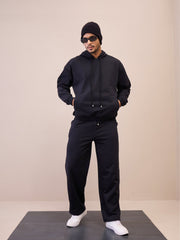 Men Black Oversize Sweatpants-MSPANT51024