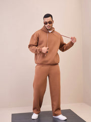 Men Brown Oversize Sweatpants-MSPANT51025