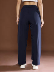 Unisex Navy Front Dart Baggy Parachute Pants-MSPANT51121