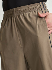 Unisex Taupe Bottom Color Block Baggy Parachute Pants-MSPANT51231