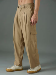 Men Khaki Side Flap Pocket Relax Fit Korean Trouser-MSPANT51305