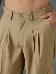 Men Khaki Side Flap Pocket Relax Fit Korean Trouser-MSPANT51305