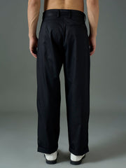 Men Black Front Belt Relax Fit Korean Trouser-MSPANT51309
