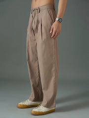 Men Taupe Front Dori Relax Fit Korean Trouser-MSPANT51310