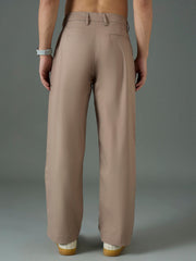 Men Taupe Front Dori Relax Fit Korean Trouser-MSPANT51310