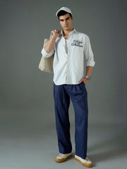 Men Navy Blue Front Dori Relax Fit Korean Trouser-MSPANT51311