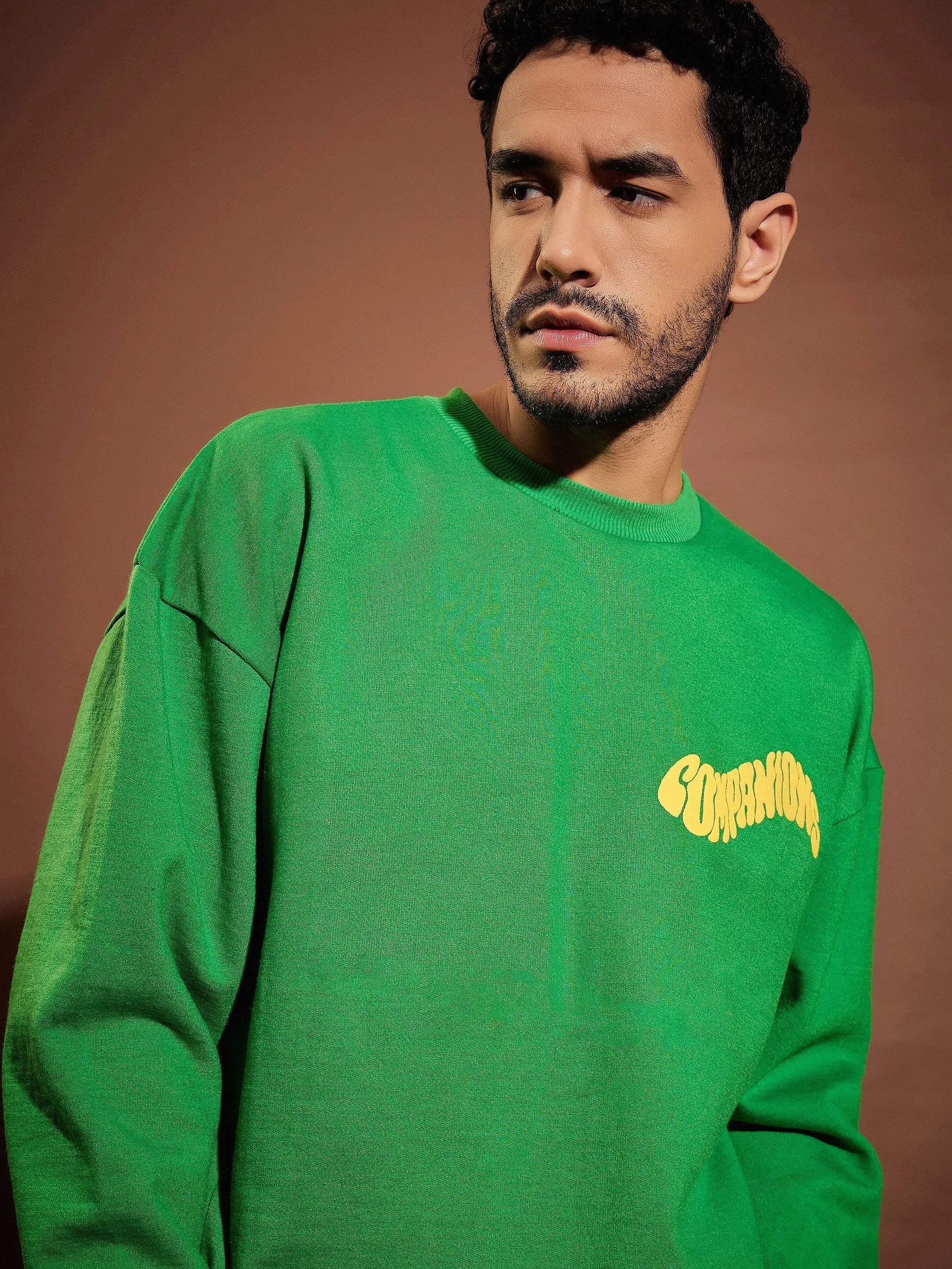 Green Companions Sweatshirt & Shorts Set for Men | Casual Shirts