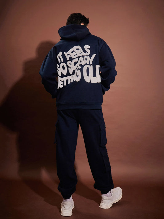 Men Navy Getting Old Oversized Hoodie With Joggers 2160