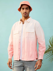 Men Mauve & White Ombre Shirt-MSSHRT20400XS