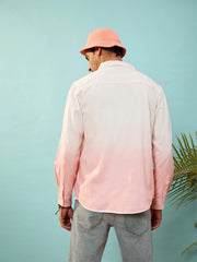 Men Mauve & White Ombre Shirt-MSSHRT20400XS