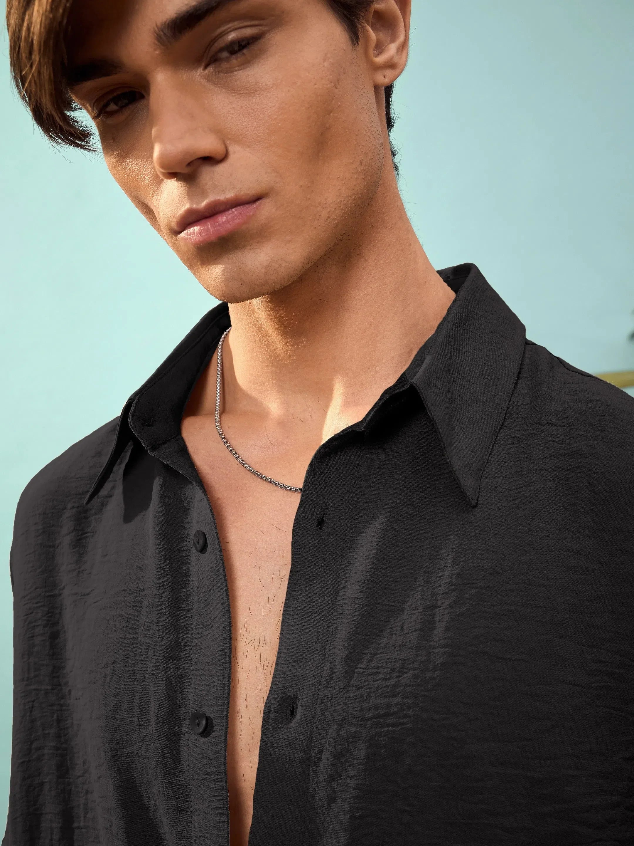 Black Relax Fit Mens Shirt - Stylish Formal Shirts Online