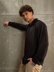 Men Black Relax Fit Full Sleeve Shirt-MSSHRT20570