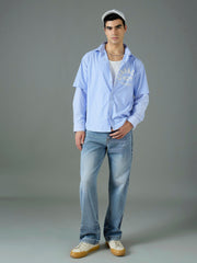 Men White & Blue CARS & CASH Relax Fit Shirt-MSSHRT20693