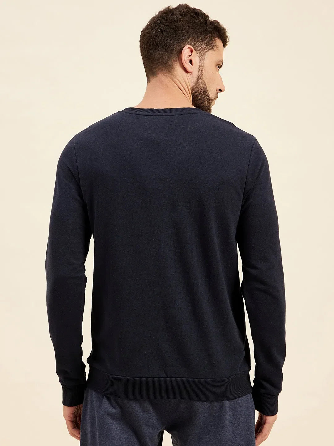 Men's Navy Foil Skull Print Sweatshirt | Oversized Sweatshirt