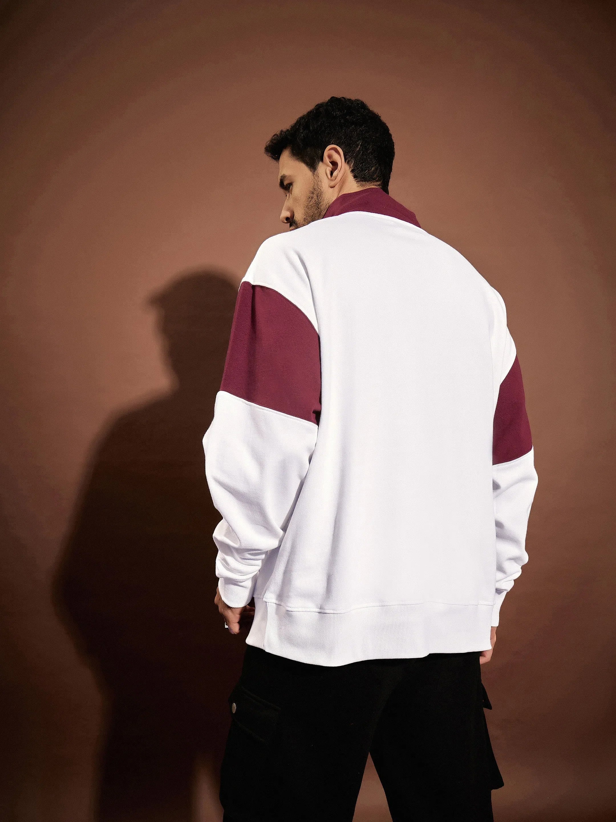 Men's White & Maroon San Francisco Oversized Sweatshirt