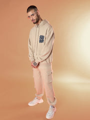 Men Taupe NEW DAY Oversized Hoodie with Joggers-MSSWSH70228_MSPANT50911