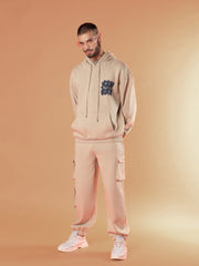 Men Taupe NEW DAY Oversized Hoodie with Joggers-MSSWSH70228_MSPANT50911