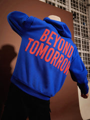 Men Blue BEYOND TOMORROW Oversized Zipper Hoodie-MSSWSH70232_Blue