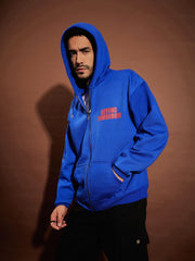 Men Blue BEYOND TOMORROW Oversized Zipper Hoodie-MSSWSH70232_Blue