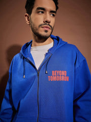 Men Blue BEYOND TOMORROW Oversized Zipper Hoodie-MSSWSH70232_Blue
