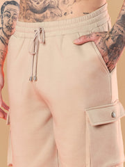 Men Taupe CHICAGO Oversized Zipper Hoodie with Joggers-MSSWSH70233_MSPANT50911