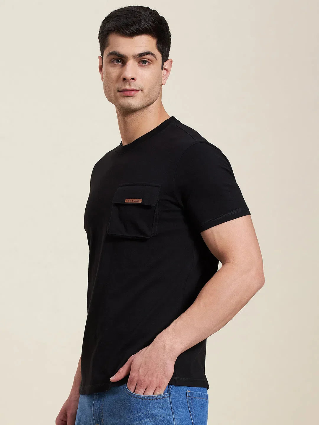 Black Box Pocket Men's T-Shirt | Regular Fit Cotton Tees