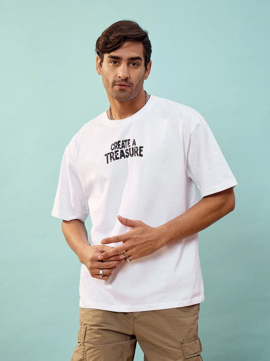 Unisex White TREASURE Oversize T-Shirt 2160