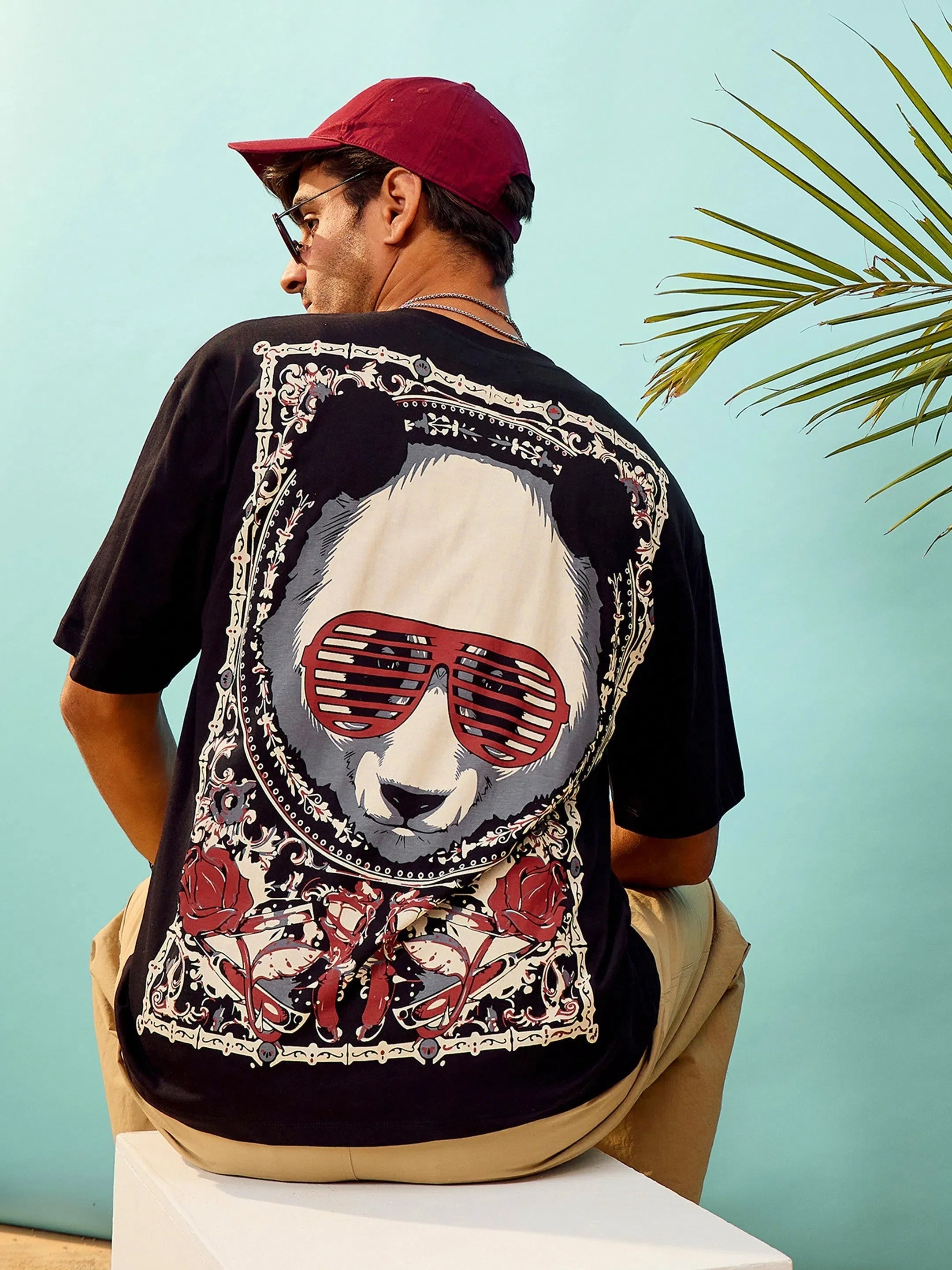 Black Panda Oversize T-Shirt - Men's Graphic Tees Online